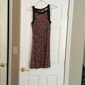 LOFT mauve and black print dress